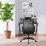 Black Home Office Chair PRESTON with mesh backrest and armrests by hjh OFFICE