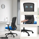 Home Office Chair Sedito in black-blue with lumbar support and caster base by hjh OFFICE (AI-generated image)