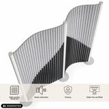 Grey visual and acoustic partition wall Flexmiut Wave with wavy design by hjh OFFICE (AI-generated image)