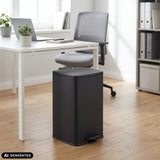 Black Clean Step 3 wastepaper bin with 50 litre capacity and foot pedal by hjh OFFICE (AI-generated image)