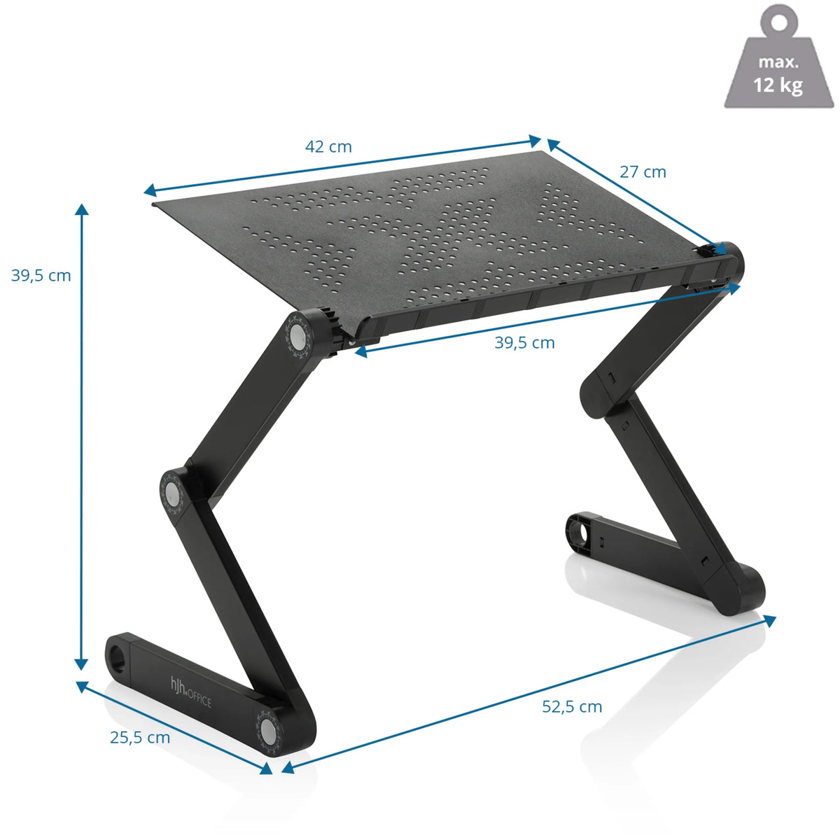 Dimensional drawing of the Desk Pad VM-SA II, 42 × 27 cm, load capacity 12 kg, by hjh OFFICE