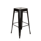Black Bar stool VANTAGGIO HIGH with square seat and struts by hjh OFFICE – 360-degree view (front three-quarter view 40°)