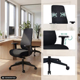 Professional Office Chair Verviq in black with adjustable armrests and base by hjh OFFICE (AI-generated image)