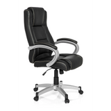 Black Gaming chair RELAX CL180 with padding and five-caster base by MyBuero – 360-degree view (front three-quarter view 60°)