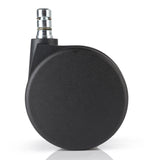 Black castors 5x ROLO No-Noise 11mm/75mm for carpets with metal pin by hjh OFFICE