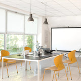 Yellow Four-legged chair T36 VI with slim legs in a bright conference room by hjh OFFICE
