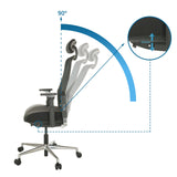 Adjustable backrest with 90° tilt angle of the Professional Office Chair TERARO AX by hjh OFFICE