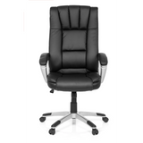 Black Home Office Chair RELAX CL150 with quilted cover and five-caster base by MyBuero – 360-degree view (front view 0°)