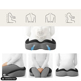 MEDISIT VI seat cushion in black with posture illustrations by hjh OFFICE (AI-generated image)