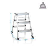 Dimensional view of the Folding Ladder SOLID IV with a height of 62 cm and a width of 43 cm by hjh OFFICE