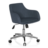 Dark grey Home Office Chair SOLAO 100 with padded shell and five-caster base by hjh OFFICE – 360-degree view (front three-quarter view 40°)