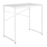 White Office Desk EASY UP H I with a simple metal frame and cross bracing by hjh OFFICE