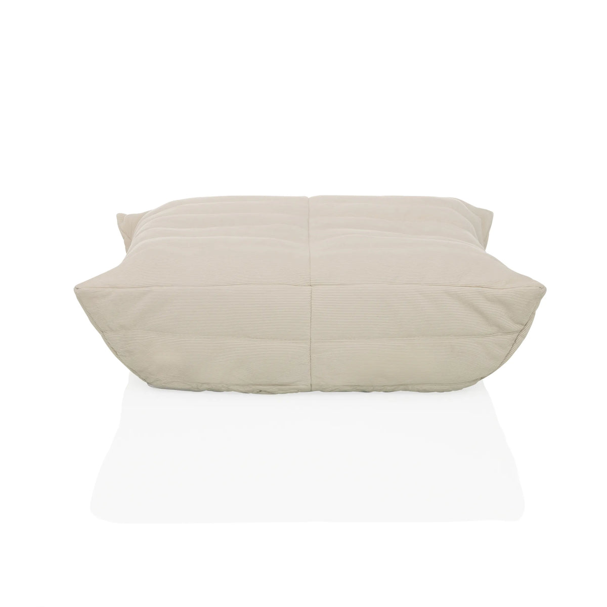 Beige Beanbags Sitzolo Podi with ribbed fabric cover by hjh LIVING – 360-degree view (front view 0°)