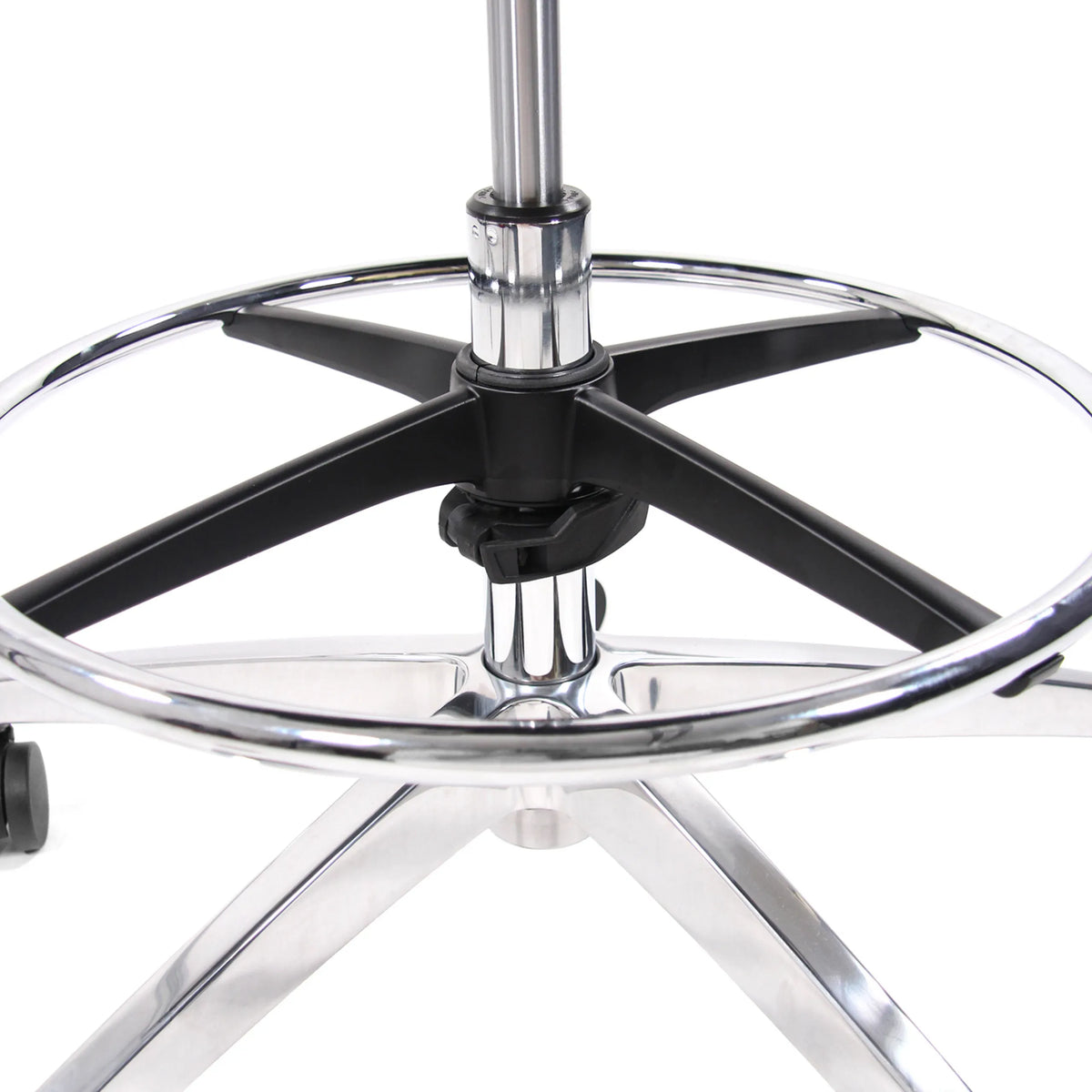 Chrome footrest of the TOP WORK 78 counter chair with black plastic base by hjh OFFICE