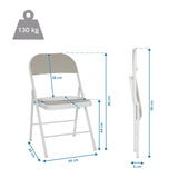 Dimensional drawing of the Folding chair TUDELA W with a total height of 99 cm and a load capacity of 130 kg by hjh OFFICE