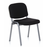 Black four-legged chair XT 600 S with silver-coloured frame by hjh OFFICE – 360-degree view (front three-quarter view 40°)