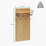 Dimensional drawing of the Wall-mounted coat rack LINNO SPACE with 105 × 51 cm and a load capacity of 30 kg by hjh LIVING