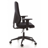 Black Professional Office Chair PRO-TEC 100 with armrests and five-caster base by hjh OFFICE – 360-degree view (side profile 100°)