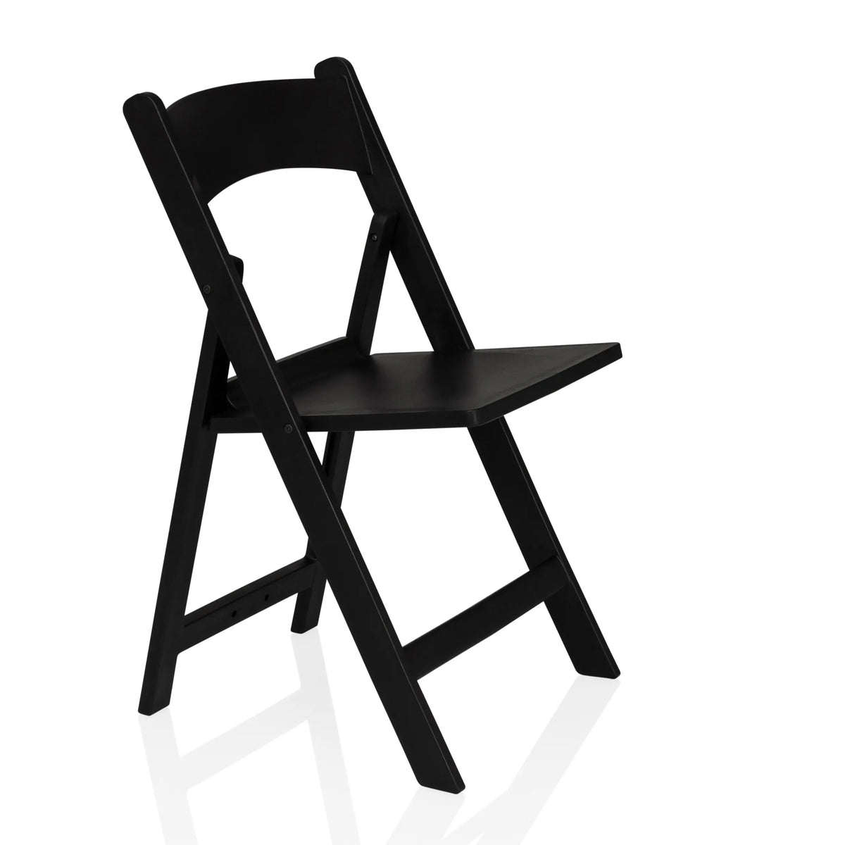 Black Outdoor chair TRAVANO 1 with backrest and square frame by hjh LIVING – 360-degree view (front three-quarter view 58°)
