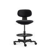 Black Work Chair WORK MF2 with footring and five castors by hjh OFFICE