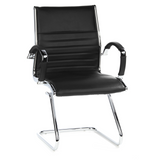 Black Cantilever chair PARMA V with crossbars and armrests by hjh OFFICE – 360-degree view (front view 20°)