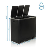 Dimensional drawing of the Wastepaper Clean 9 with 61 × 31.5 cm and 54 L capacity by hjh OFFICE