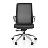 Black Professional Office Chair PROVIDER NET with mesh back and five-caster base by hjh OFFICE – 360-degree view (front view 0°)