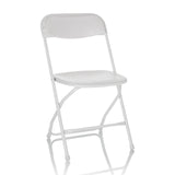 White Outdoor chair TUDELA XXL W with padded seat and frame by hjh OFFICE – 360-degree view (front view 15°)