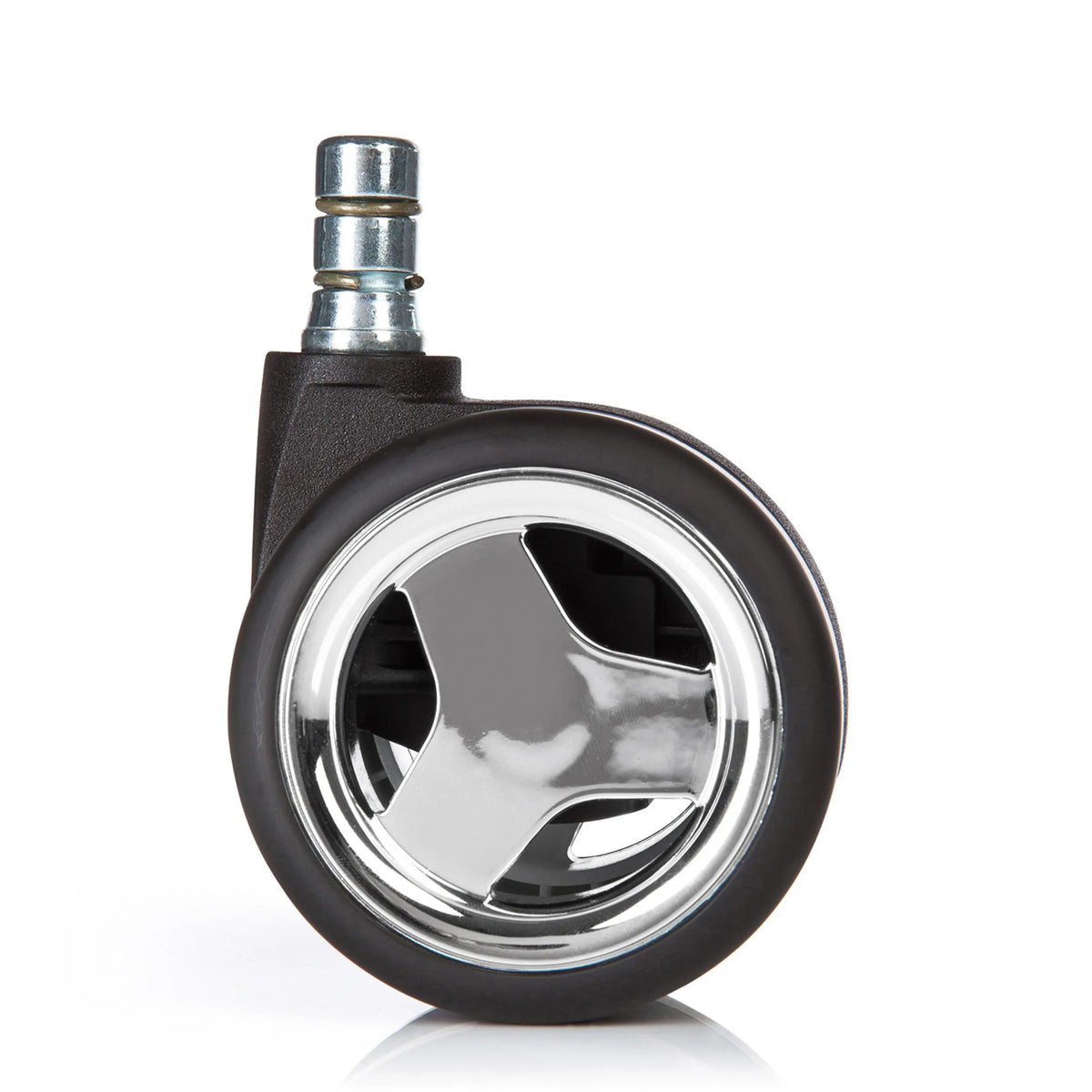 5x ROLO GAME No-Noise 11mm/60mm Castors for hard floors in chrome and black by hjh OFFICE