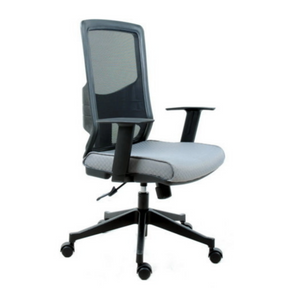 Profi-Bürostuhl LAVITA in Schwarz und Grau mit Netzrückenlehne und Armlehnen von hjh OFFICE