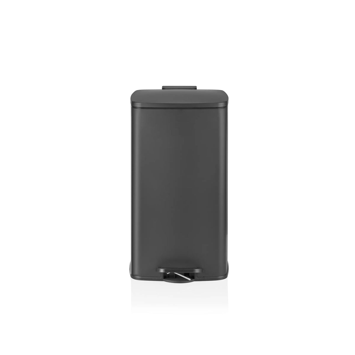 Black wastepaper Clean Step 4 with lid and foot pedal by hjh OFFICE – 360-degree view (front view 0°)