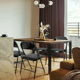 Folding chair TUDELA I with dark grey velvet fabric and black frame by hjh OFFICE