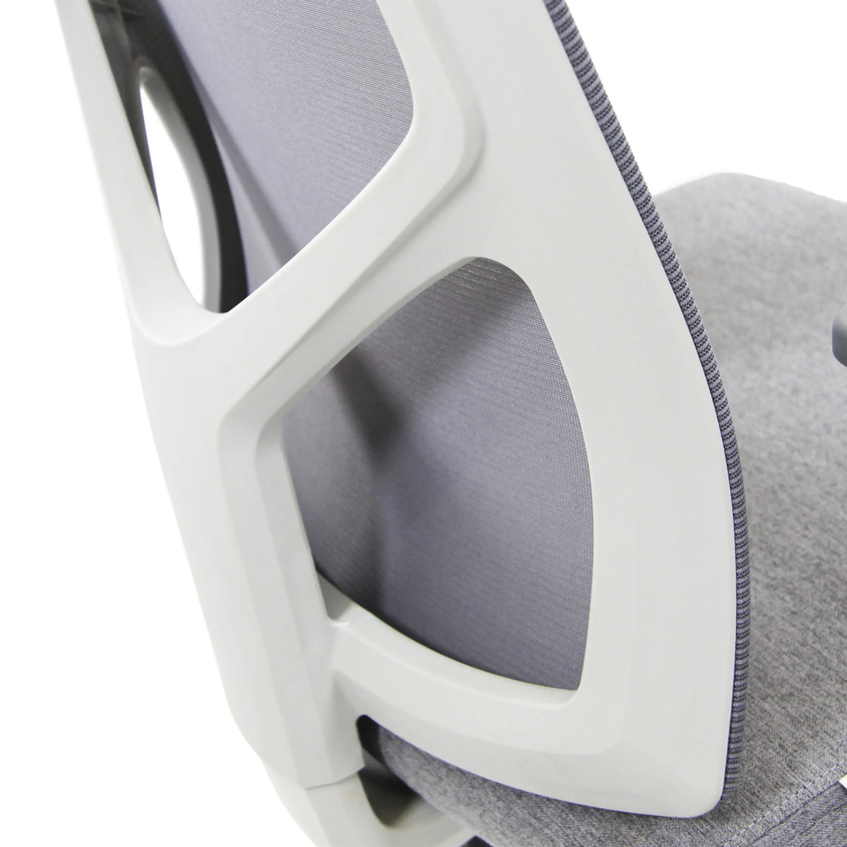 Grey backrest with white plastic frame of the Home Office Chair BRETON BASE W by hjh OFFICE