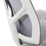 Grey backrest with white plastic frame of the Home Office Chair BRETON BASE W by hjh OFFICE