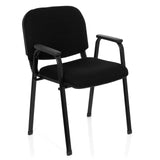 Black Four-legged chair XT 650 with armrests and padded seat by hjh OFFICE – 360-degree view (front three-quarter view 40°)