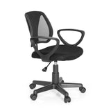 Black Swivel Chair – Children KIDDY CD with mesh back and five-caster base by hjh OFFICE – 360-degree view (front three-quarter view 60°)
