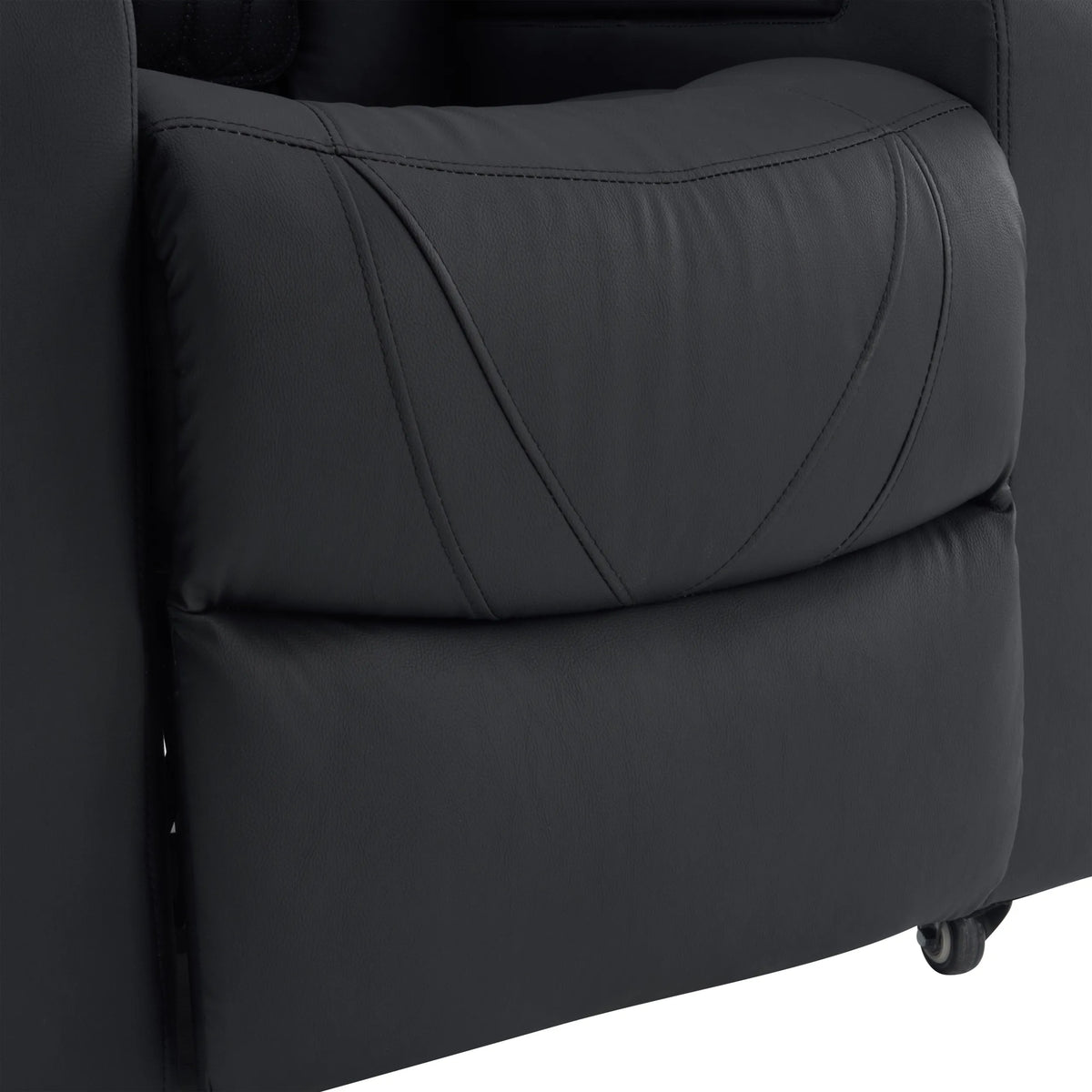 Padded black leather armrest of the Game Sport RX lounge chair by hjh OFFICE