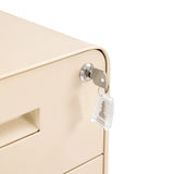 Lock cylinder with key in the lock of the beige metal Mobile Drawer Unit COLOR PLUS I by hjh OFFICE