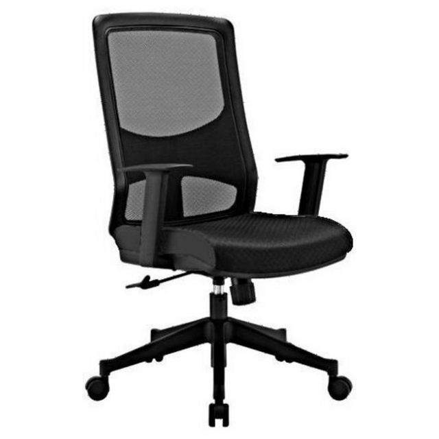Profi-Bürostuhl LAVITA in Schwarz mit Netzrückenlehne und Armlehnen von hjh OFFICE