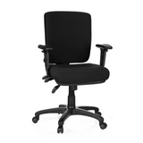 Black Professional Office Chair ZENIT BASE with armrests and five-caster base by hjh OFFICE – 360-degree view (front view 20°)