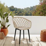 Beige Shell chair BEGIO with mesh backrest and black legs by hjh OFFICE