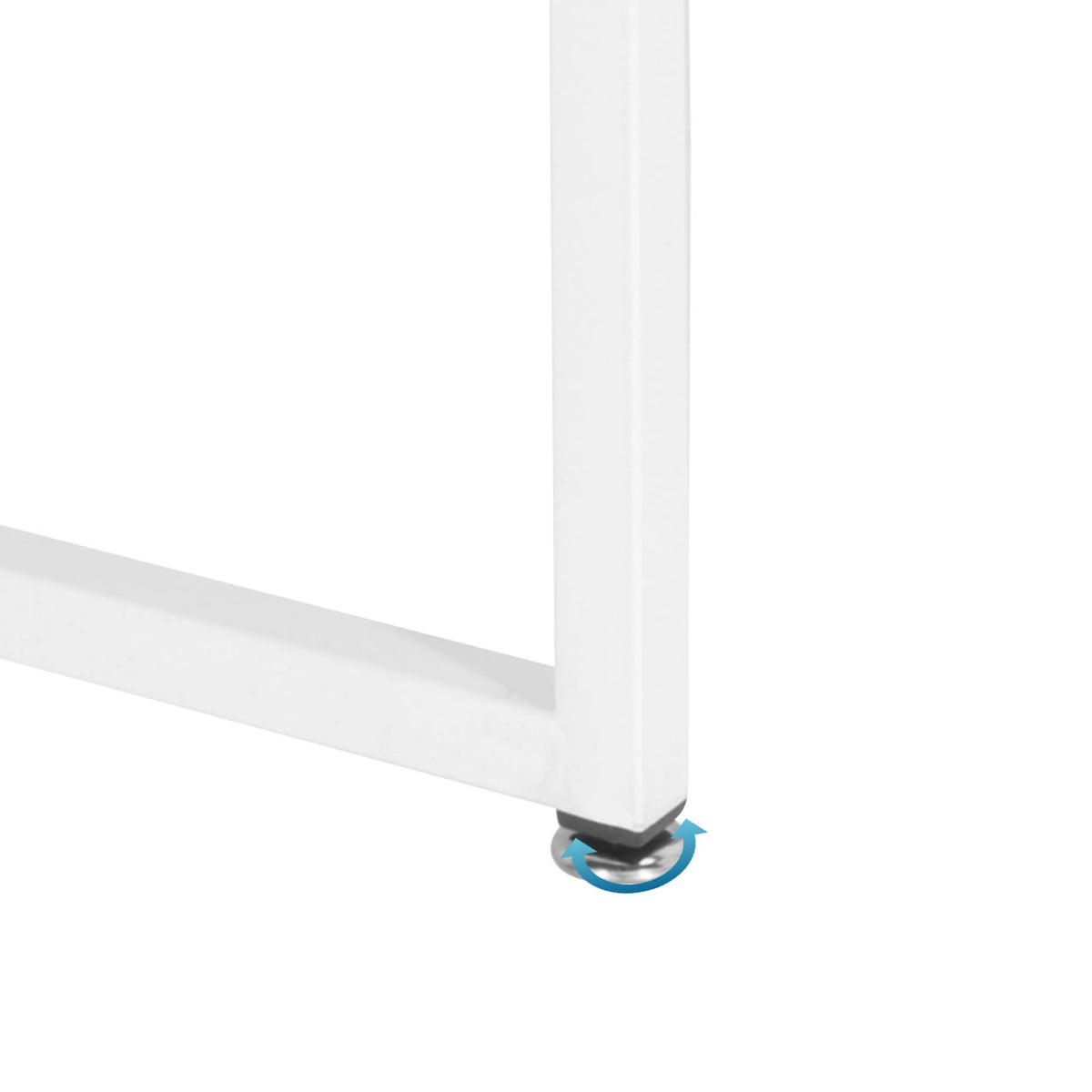 Height-adjustable foot of the EASY UP H I Office Desk in white by hjh OFFICE