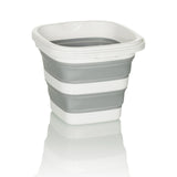 Grey-white Folding container CLEAN SILE with foldable wall elements by hjh OFFICE – 360-degree view (side profile 90°)