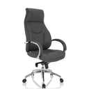 Grey Professional Executive Chair ELEGANCE I with shiny chrome armrests and star base by hjh OFFICE