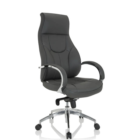 Grey Professional Executive Chair ELEGANCE I with shiny chrome armrests and star base by hjh OFFICE