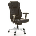 Black Professional Executive Chair EMBASSY 200 L with leather upholstery, armrests and silver base by hjh OFFICE