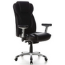Black Professional Executive Chair EMBASSY 200 with faux leather upholstery and silver-coloured base by hjh OFFICE