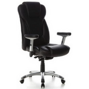 Black Professional Executive Chair EMBASSY 200 with faux leather upholstery and silver-coloured base by hjh OFFICE