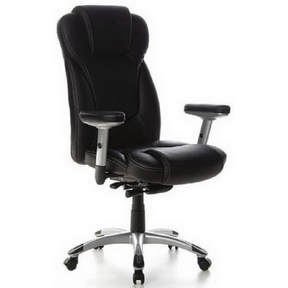 Black Professional Executive Chair EMBASSY 200 with faux leather upholstery and silver-coloured base by hjh OFFICE