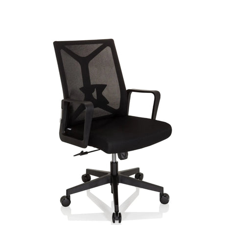 Black Home Office Chair ENCO with mesh backrest and armrests by hjh OFFICE